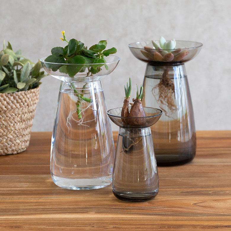 フラワーベース 一輪挿し ガラス 真鍮 クリア グレー 花瓶 830ml 水耕栽培 インテリア お手入れ簡単 おしゃれ 90392 | ブランド登録なし | 20