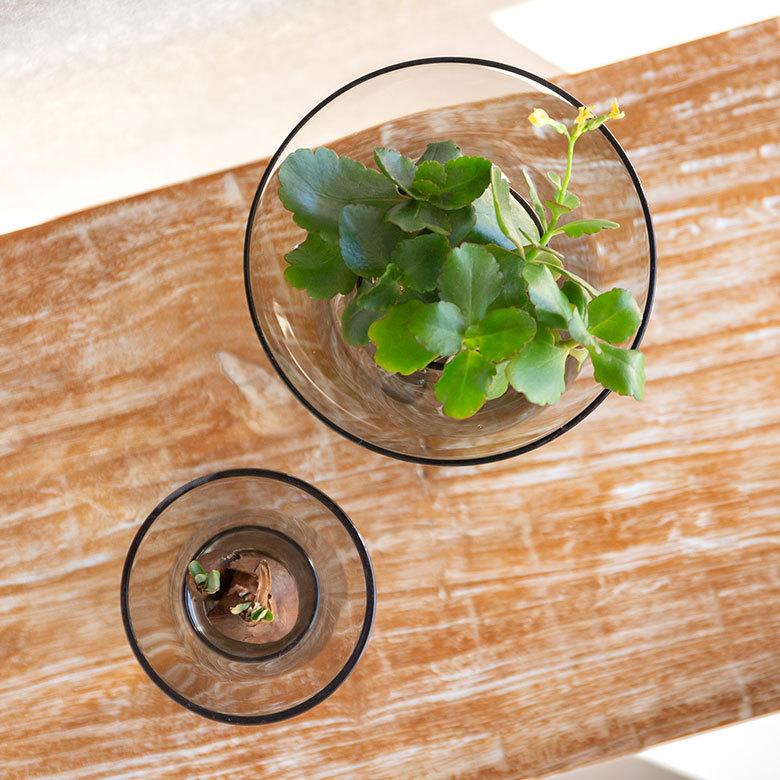 フラワーベース 一輪挿し ガラス 真鍮 クリア グレー 花瓶 830ml 水耕栽培 インテリア お手入れ簡単 おしゃれ 90392 | ブランド登録なし | 08