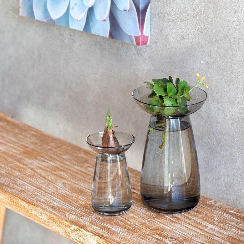 フラワーベース 一輪挿し ガラス 真鍮 クリア グレー 花瓶 830ml 水耕栽培 インテリア お手入れ簡単 おしゃれ 90392 | ブランド登録なし | 09