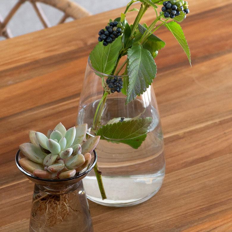 フラワーベース 一輪挿し ガラス 真鍮 クリア グレー 花瓶 830ml 水耕栽培 インテリア お手入れ簡単 おしゃれ 90392 | ブランド登録なし | 11