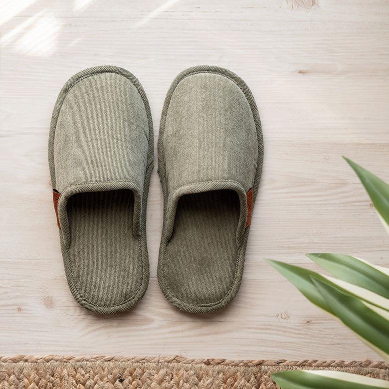 スリッパ 室内 履き 袋付き ルームシューズ  携帯 スリッパ  レディース 無地 コーデュロイ シンプル おしゃれ 収納 来客用 旅行 トイレ ダルトン DULTON 90396 | ブランド登録なし | 17
