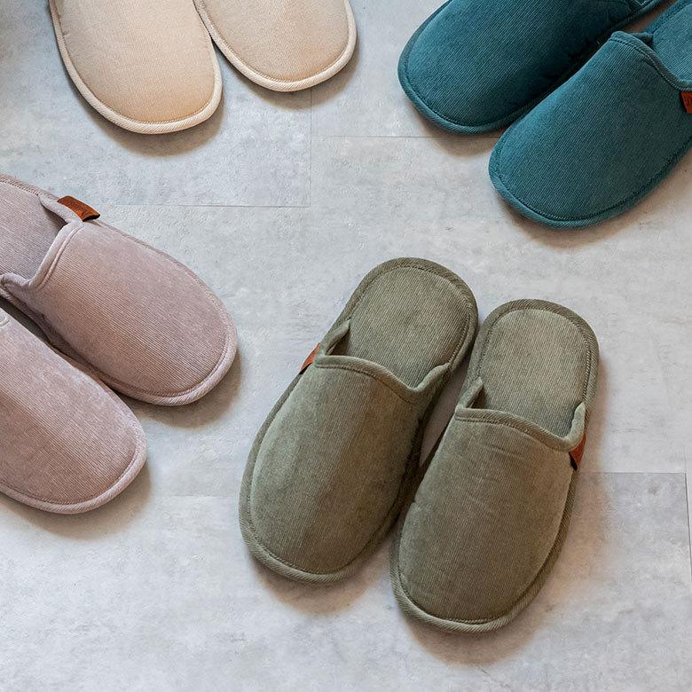 スリッパ 室内 履き 袋付き ルームシューズ  携帯 スリッパ  レディース 無地 コーデュロイ シンプル おしゃれ 収納 来客用 旅行 トイレ ダルトン DULTON 90396 | ブランド登録なし | 19