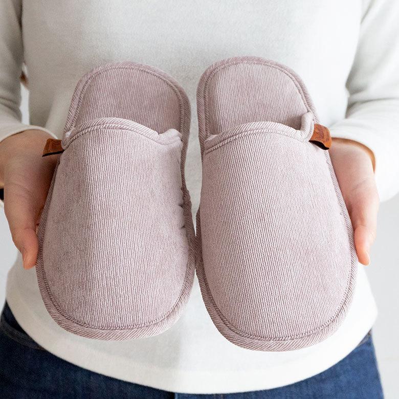 スリッパ 室内 履き 袋付き ルームシューズ  携帯 スリッパ  レディース 無地 コーデュロイ シンプル おしゃれ 収納 来客用 旅行 トイレ ダルトン DULTON 90396 | ブランド登録なし | 07