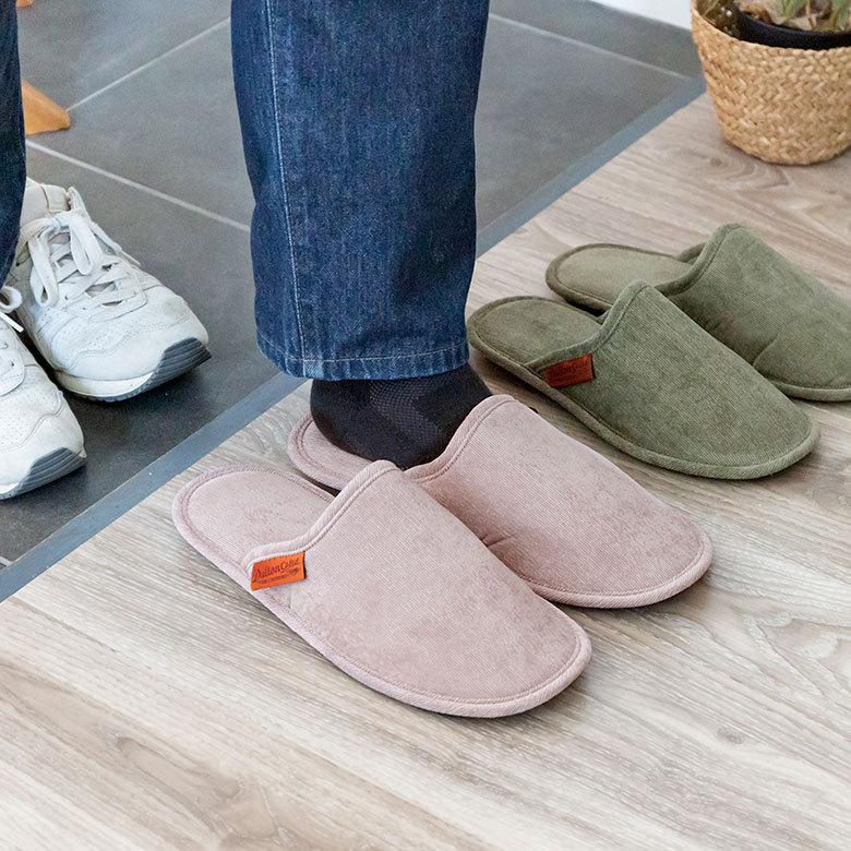 スリッパ 室内 履き 袋付き ルームシューズ  携帯 スリッパ  メンズ 無地 コーデュロイ シンプル おしゃれ 収納 来客用 旅行 トイレ ダルトン DULTON 90397 | ブランド登録なし | 13