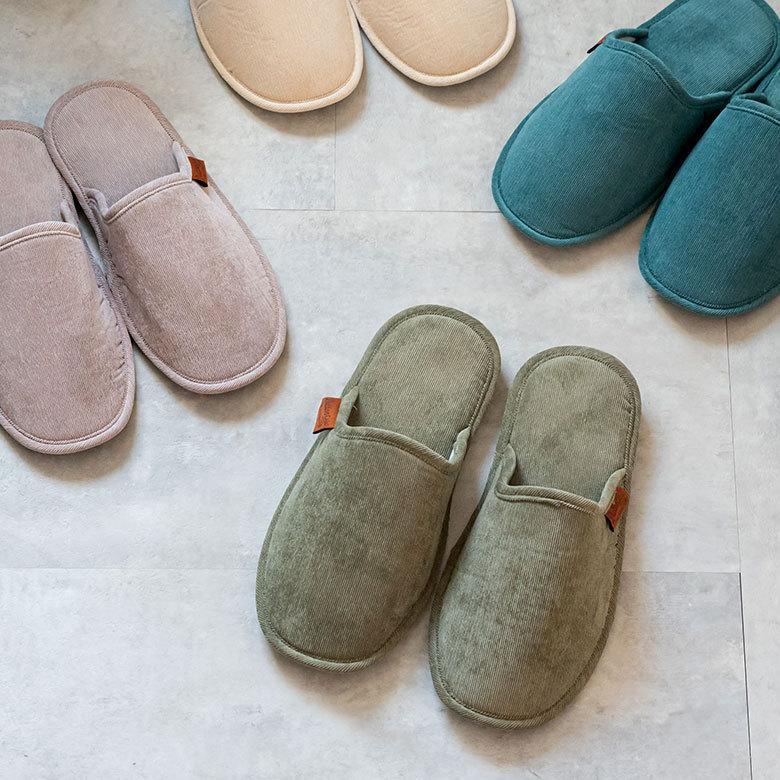 スリッパ 室内 履き 袋付き ルームシューズ  携帯 スリッパ  メンズ 無地 コーデュロイ シンプル おしゃれ 収納 来客用 旅行 トイレ ダルトン DULTON 90397 | ブランド登録なし | 19