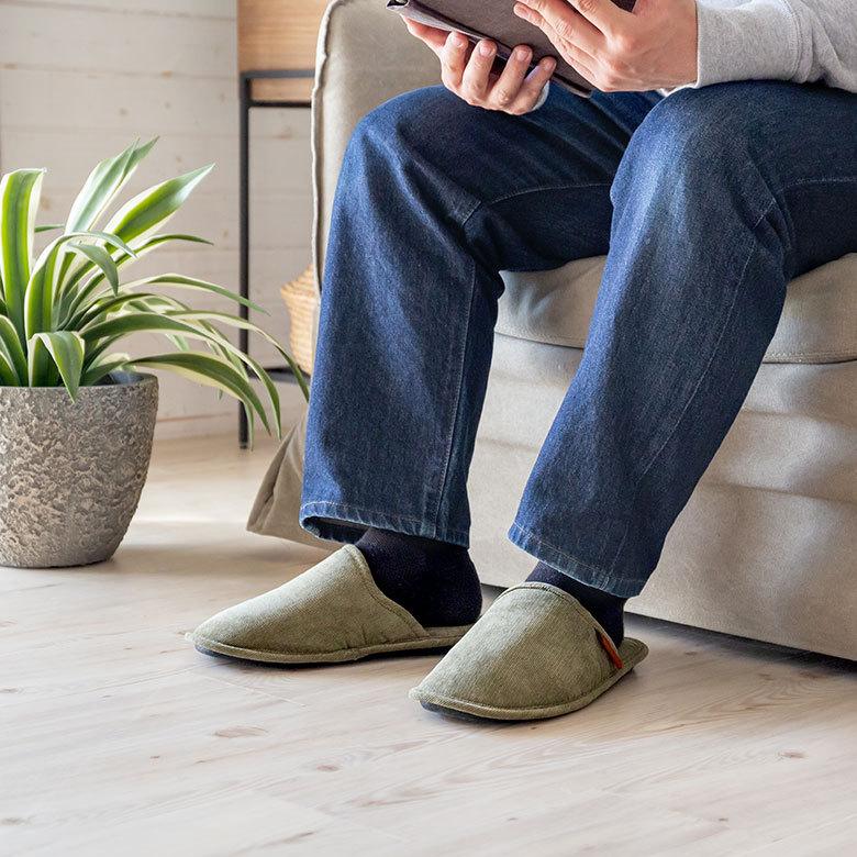 スリッパ 室内 履き 袋付き ルームシューズ  携帯 スリッパ  メンズ 無地 コーデュロイ シンプル おしゃれ 収納 来客用 旅行 トイレ ダルトン DULTON 90397 | ブランド登録なし | 20