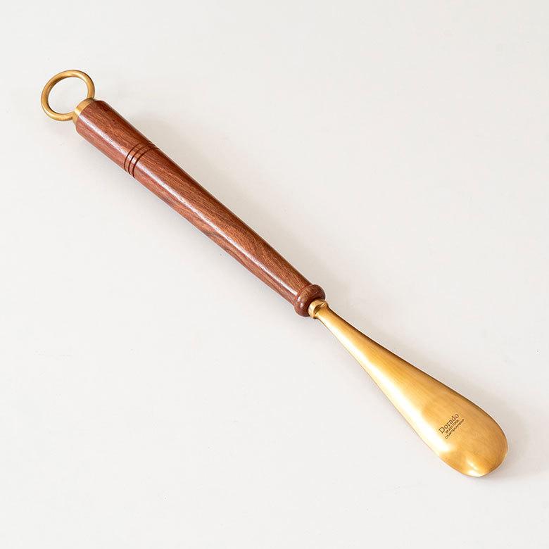 シューホーン 靴べら 真鍮 木 長さ 46cm ロング 靴ベラ おしゃれ 高級
