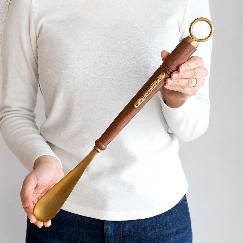 シューホーン 靴べら 真鍮 木 長さ 46cm ロング 靴ベラ おしゃれ 高級 ギフト プレゼント 父の日 敬老の日 男性 雑貨 インテリア 玄関 ダルトン DULTON 90399 | ブランド登録なし | 02