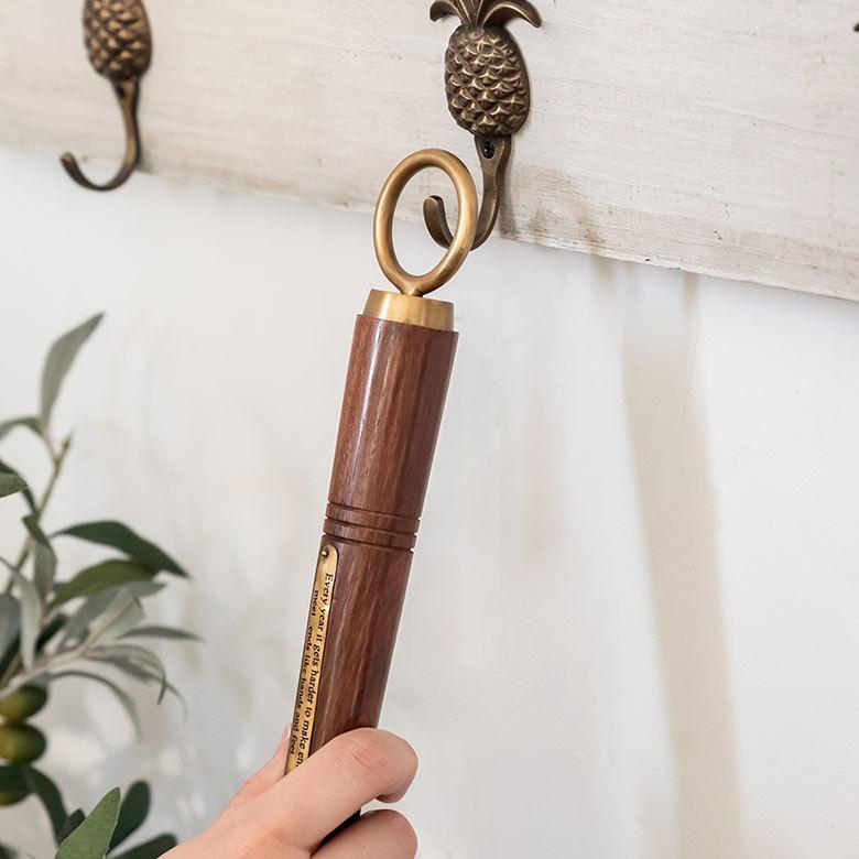 木製　靴べら　靴ベラ　真鍮　スピンドルハンドル シューホーン 靴べら 真鍮 木 長さ 46cm ロング 靴ベラ おしゃれ