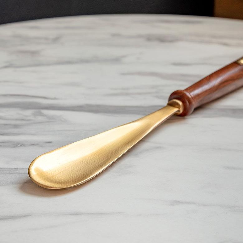 シューホーン 靴べら 真鍮 木 長さ 46cm ロング 靴ベラ おしゃれ 高級