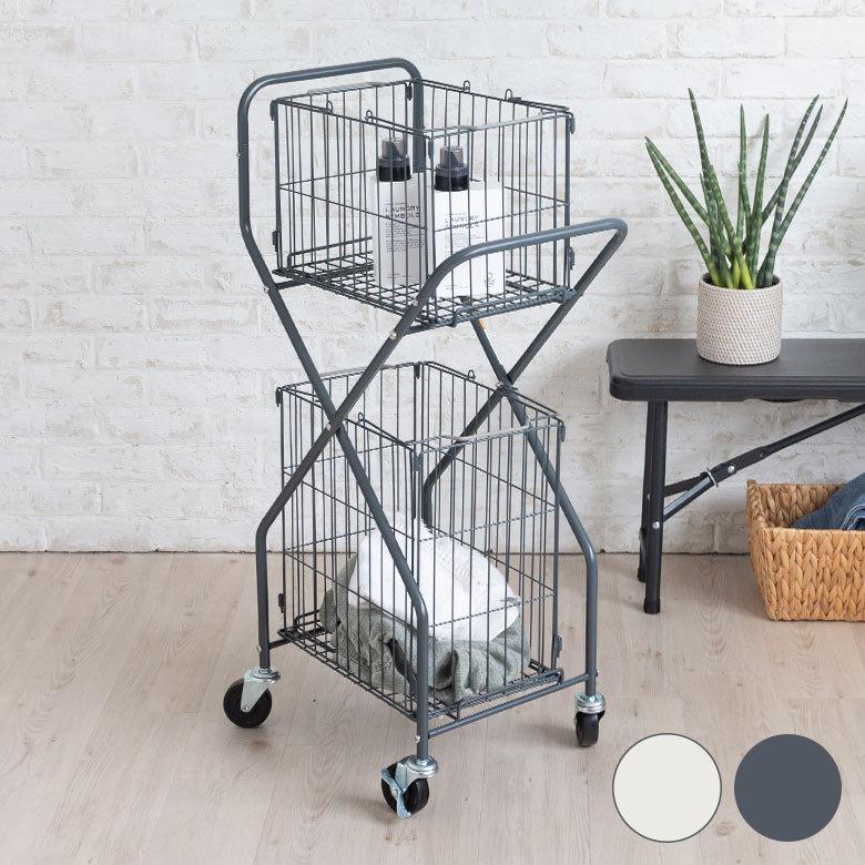 ヴィンテージワイヤーバケット3段　ランドリーシャビー ヴィンテージワイヤーバケット3段 ランドリーシャビー