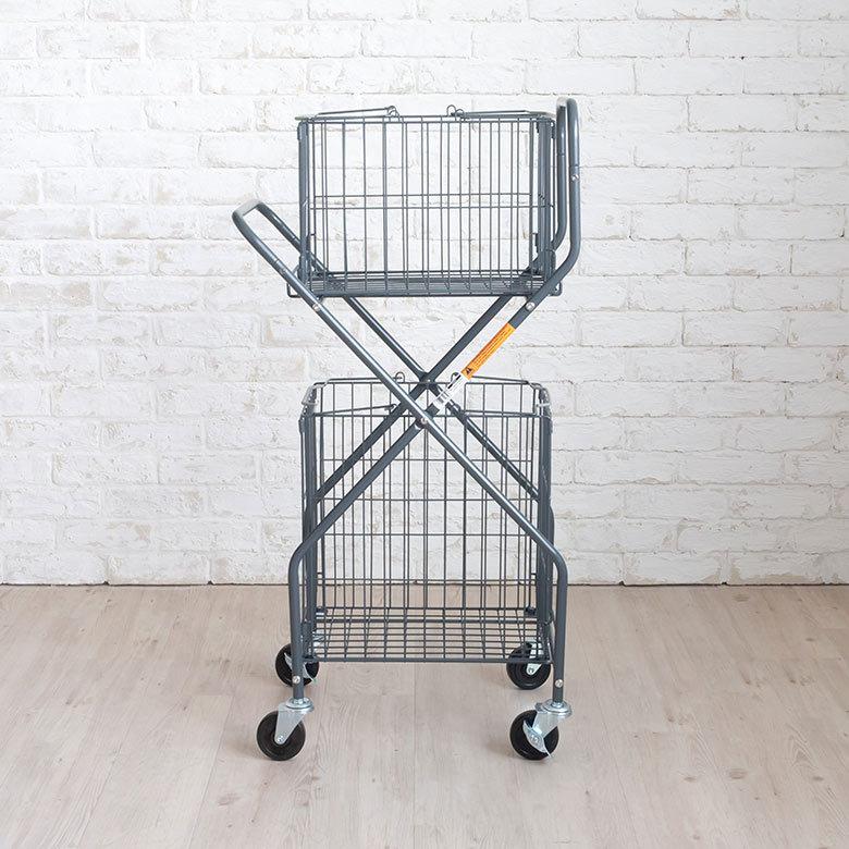 ランドリーワゴン ランドリー バスケット ワゴン 洗濯 カゴ 2段 トローリー ワイヤー 収納 キャスター付 タワー スクエア おしゃれ 北欧 ダルトン DULTON 90409 | ブランド登録なし | 17