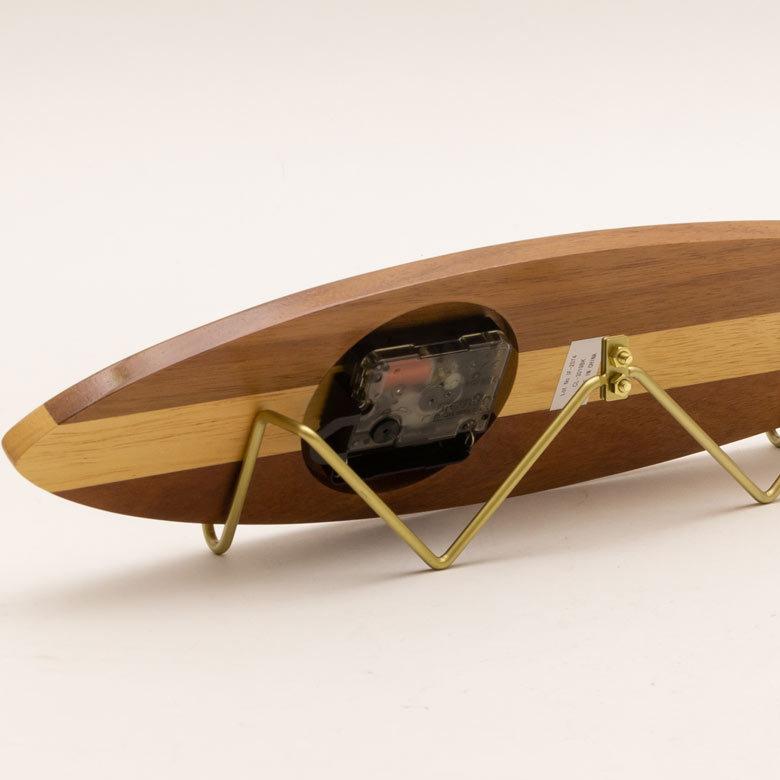 時計 壁掛け時計 置時計 2way サーフボード 木製 インテリア ビーチハウス 西海岸 ナチュラル 男前 スイープムーブメント 90410 | INTERFORM | 19