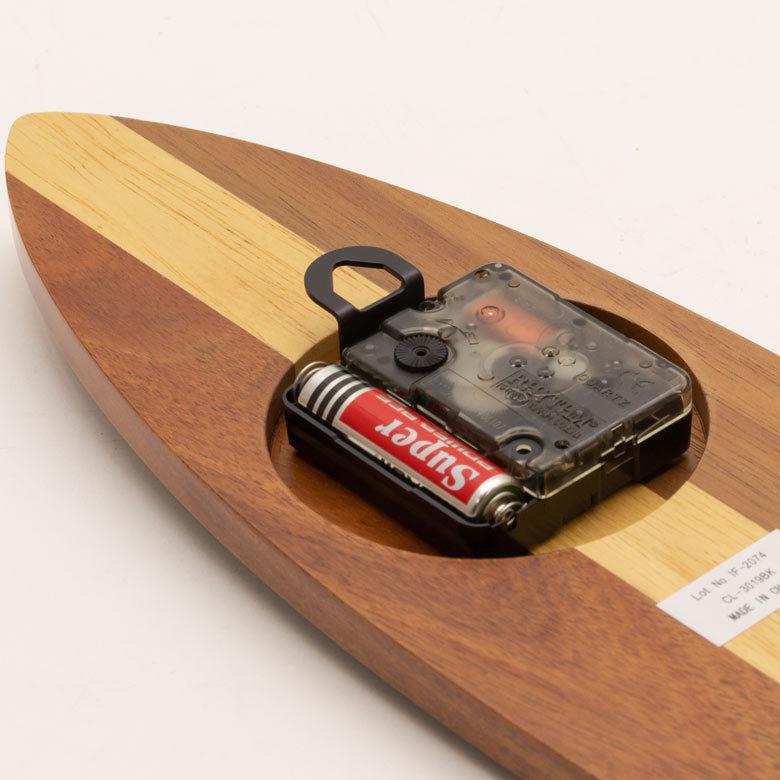 時計 壁掛け時計 置時計 2way サーフボード 木製 インテリア ビーチハウス 西海岸 ナチュラル 男前 スイープムーブメント 90410 | INTERFORM | 10