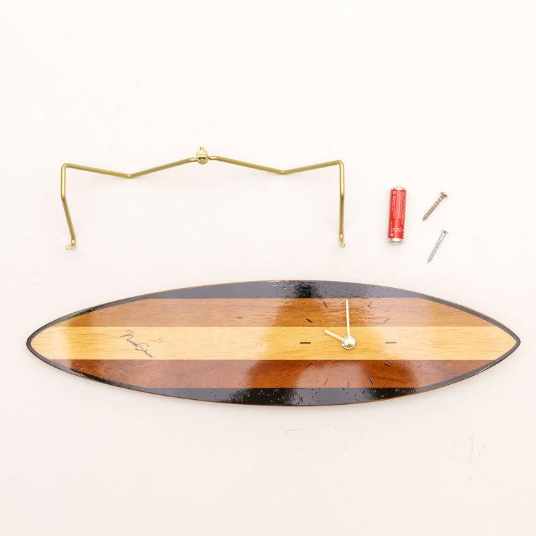 時計 壁掛け時計 置時計 2way サーフボード 木製 インテリア ビーチハウス 西海岸 ナチュラル 男前 スイープムーブメント 90410 | INTERFORM | 11