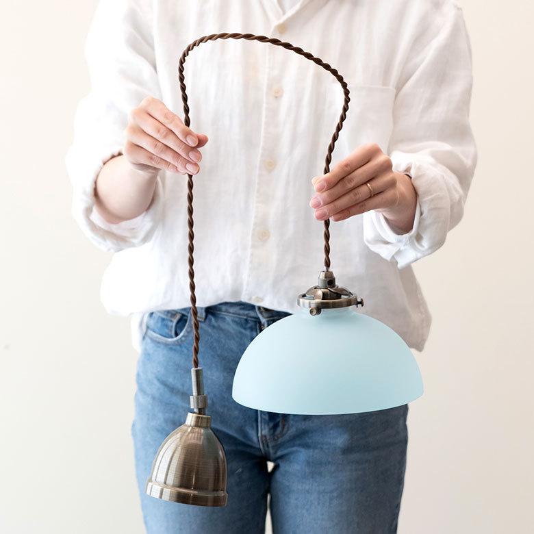 【値下げしました！】ネイビーブルー ペンダントライト ビンテージ 2灯 値下げしました！】ネイビーブルー ペンダントライト ビンテージ