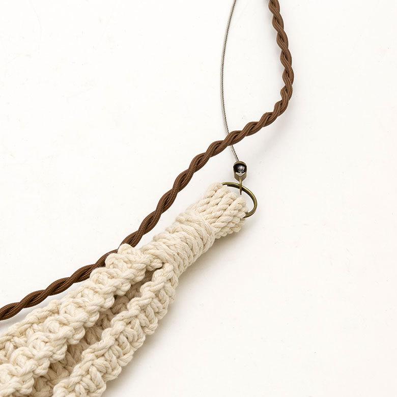 ペンダントライト ガラス E26 直径約20cm マクラメ クリア 照明 浮き球 オブジェ LED対応 インテリア ランプシェード 90412 | ブランド登録なし | 18