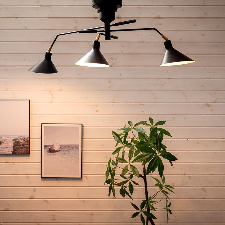 INTERFORM シーリング ライト 天井 照明 3灯 E17 角度 調整 スチール