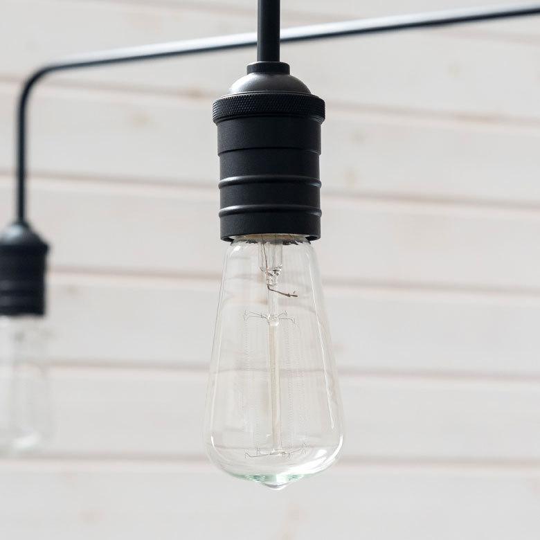 シーリング ライト 天井 照明 ３灯 E26 角度 調整 ソケット ランプ スチール ブラック 100W ハウス球 LED 裸電球 おしゃれ シンプル インターフォルム  90414 | INTERFORM | 01