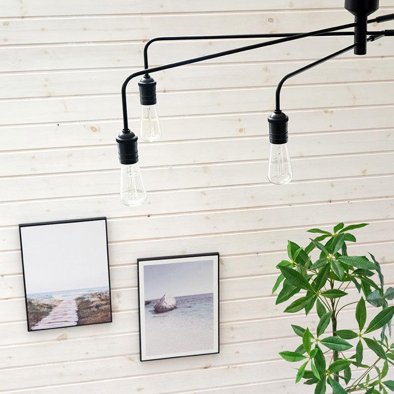 シーリング ライト 天井 照明 ３灯 E26 角度 調整 ソケット ランプ スチール ブラック 100W ハウス球 LED 裸電球 おしゃれ シンプル インターフォルム  90414 | INTERFORM | 19