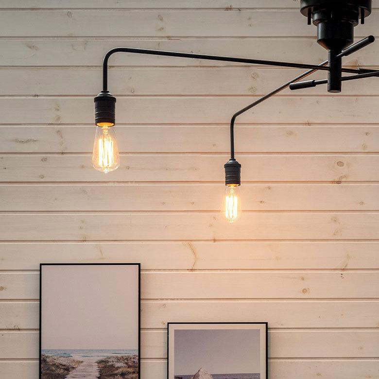 シーリング ライト 天井 照明 ３灯 E26 角度 調整 ソケット ランプ スチール ブラック 100W ハウス球 LED 裸電球 おしゃれ シンプル インターフォルム  90414 | INTERFORM | 04