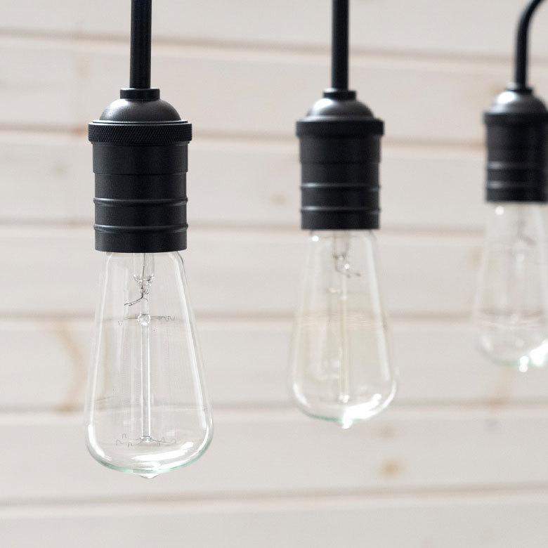 シーリング ライト 天井 照明 ３灯 E26 角度 調整 ソケット ランプ スチール ブラック 100W ハウス球 LED 裸電球 おしゃれ シンプル インターフォルム  90414 | INTERFORM | 06