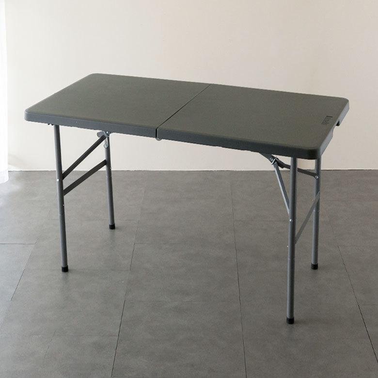 アウトドアテーブル 折りたたみ 4人掛 プラスチック スチール ブラック オリーブ ミリタリーカラー 取っ手付き ピクニック キャンプ  コンパクト 90418 | ブランド登録なし | 19