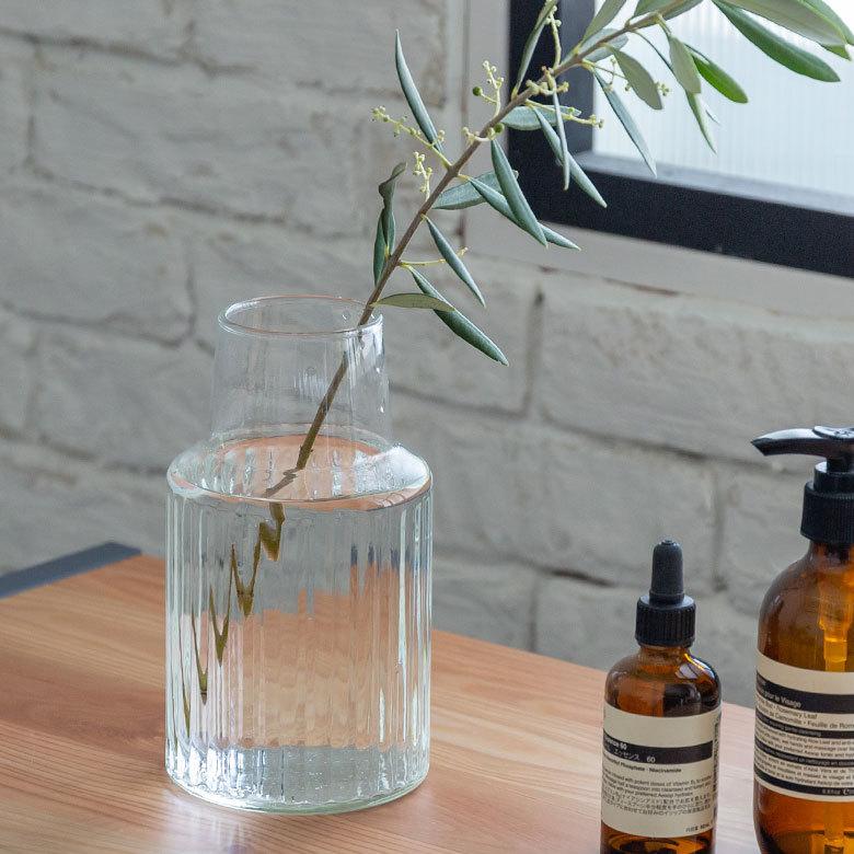 フラワーベース 花瓶 ガラス クリア 一輪挿し 高さ 18cm フラワー シンプル クリア サイクルガラス エコ おしゃれ Horn Please MADE 志成販売 90425 | ブランド登録なし | 10