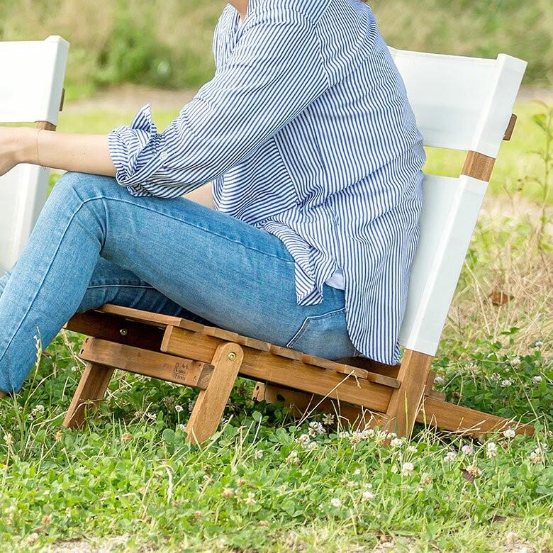 チェア ガーデンチェア 椅子 天然木 ロースタイル 折り畳み キャンプ アウトドア 91003 | ブランド登録なし | 01