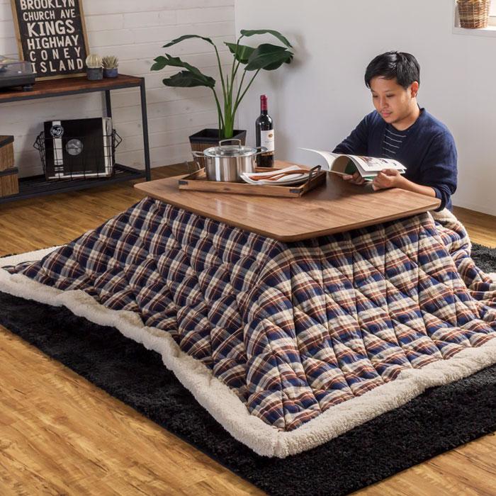 こたつ布団 正方形 約190×190cm チェック柄 ブラウン ブルー こたつ掛け布団 こたつぶとん シンプル 薄掛け CURTIS おしゃれ 洋風 西海岸 北欧 91015 | ブランド登録なし | 06