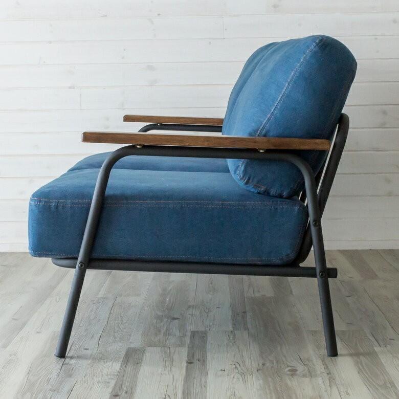 ソファー ソファ セトラシリーズ デニム ２人掛け おしゃれ ラブソファ 2P 生地 ブルー 西海岸 天然木 肘掛け ポケットコイル スチール製 男前 北欧 91017 | ブランド登録なし | 02