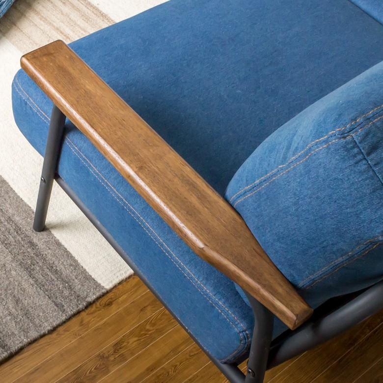ソファー ソファ セトラシリーズ デニム ２人掛け おしゃれ ラブソファ 2P 生地 ブルー 西海岸 天然木 肘掛け ポケットコイル スチール製 男前 北欧 91017 | ブランド登録なし | 08