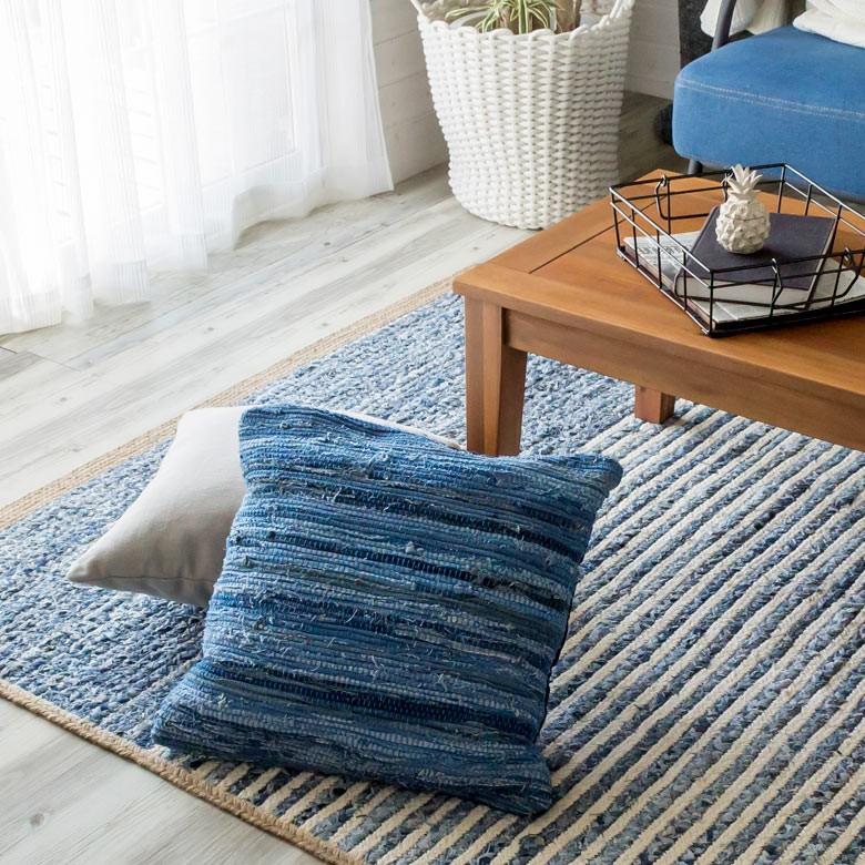 クッションカバー デニム 45×45cm コットン ヌードクッション付き