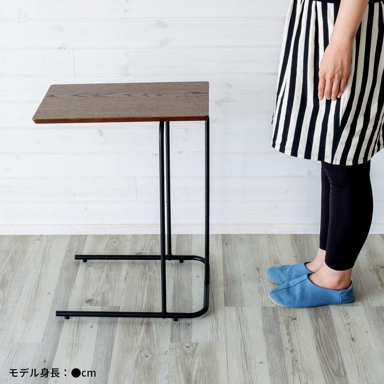 サイドテーブル コーヒーテーブル ミニテーブル 天然木製 スチール コの字型テーブル パソコン アンティーク おしゃれ 91023 | ブランド登録なし | 03