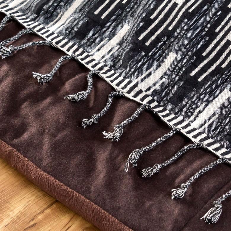 ブランケット おしゃれ 大判 毛布 コットン 膝掛け 約180×130cm インド製 北欧 ベッドスロー リバーシブル フリンジ モノトーン ネイティブ 91032 | ブランド登録なし | 10