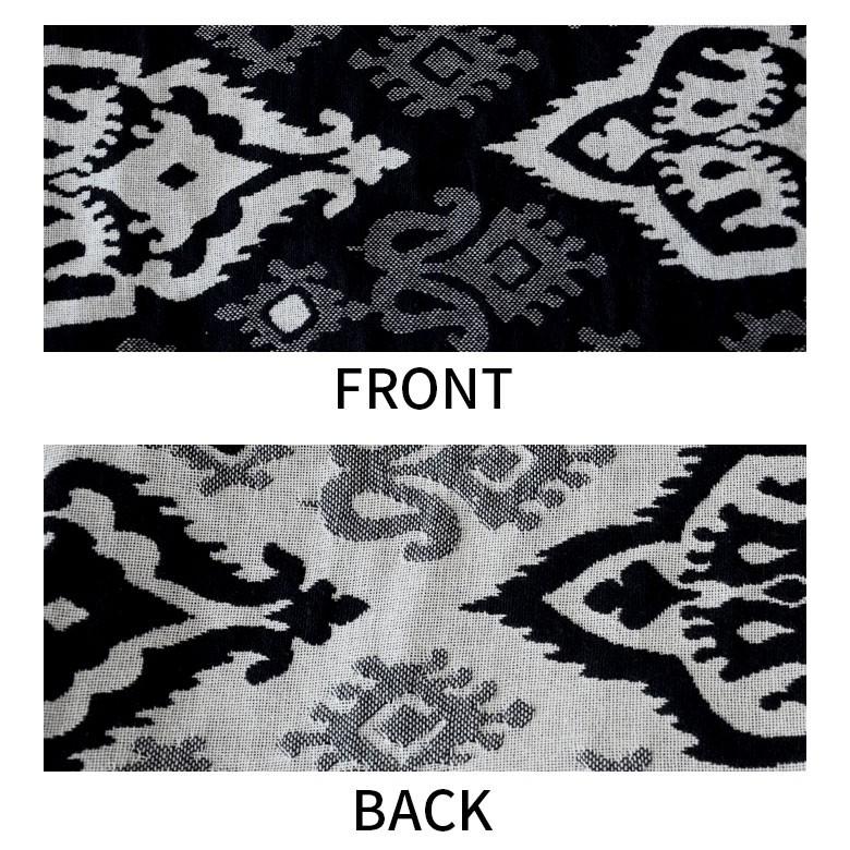 ブランケット おしゃれ 大判 毛布 コットン 膝掛け 約180×130cm インド製 北欧 ベッドスロー リバーシブル フリンジ モノトーン ネイティブ 91032 | ブランド登録なし | 08