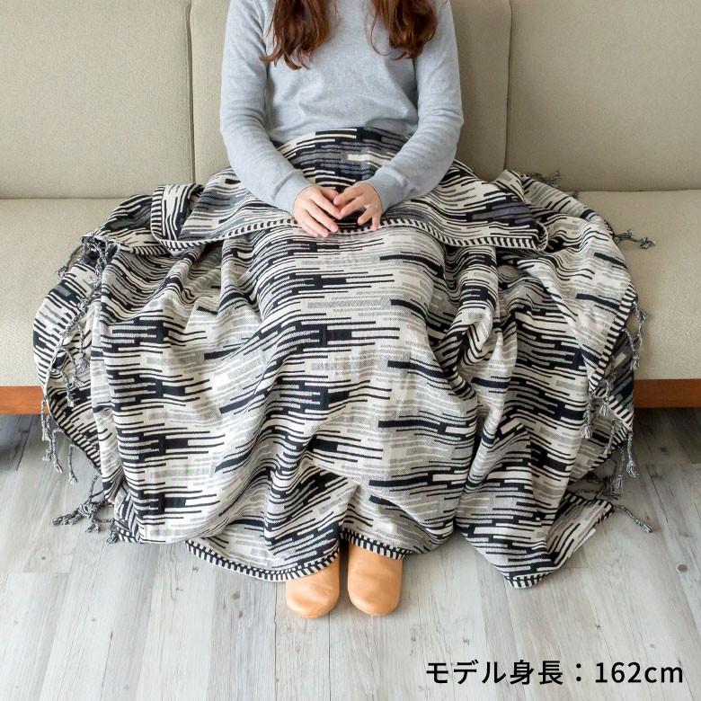 ブランケット おしゃれ 大判 毛布 コットン 膝掛け 約180×130cm インド製 北欧 ベッドスロー リバーシブル フリンジ モノトーン ネイティブ 91032 | ブランド登録なし | 09