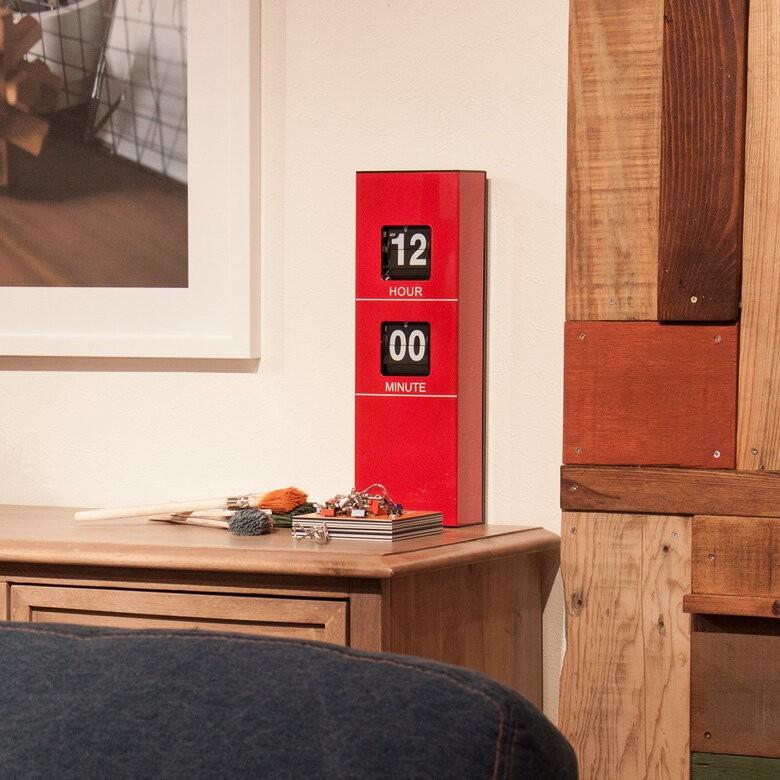 時計 フリップクロック 2WAYパタパタ時計 パネル スマートタイプ 単2 置き時計 壁掛け時計 プレゼント レトロ レッド ブラウン ヴィンテージ 91035 | ブランド登録なし | 05