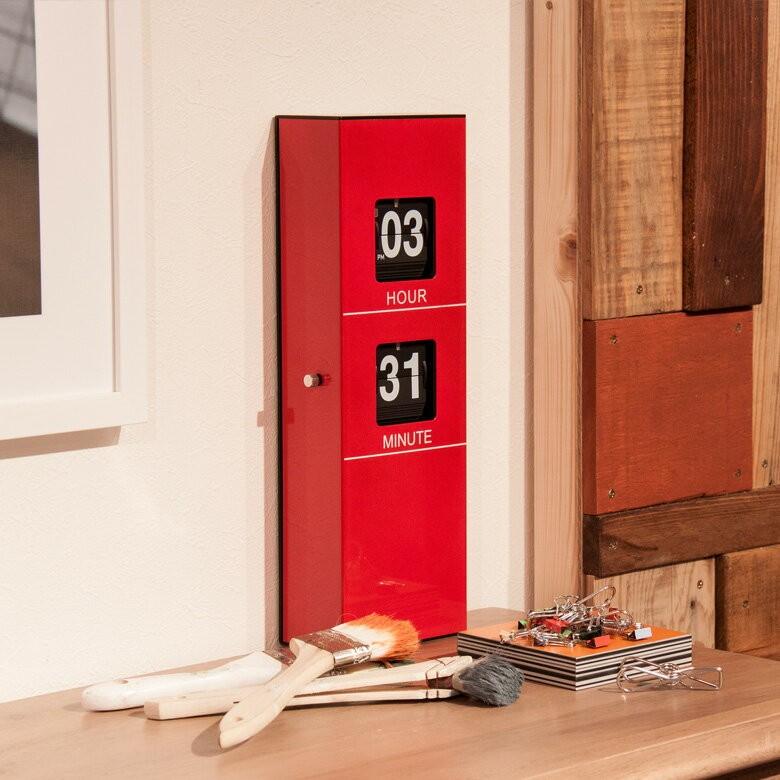 時計 フリップクロック 2WAYパタパタ時計 パネル スマートタイプ 単2 置き時計 壁掛け時計 プレゼント レトロ レッド ブラウン ヴィンテージ 91035 | ブランド登録なし | 06