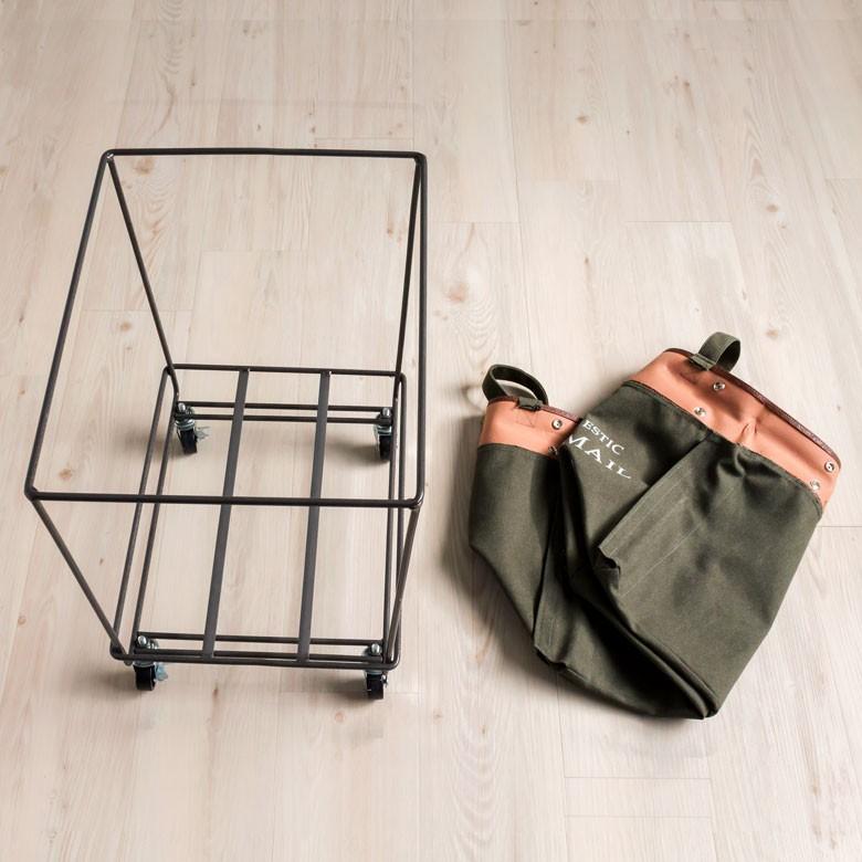 ランドリーバスケット おしゃれ キャスター付き かご 収納 バスケット グリーン ネイビー ベージュ ワゴン ミリタリー キャンバス 西海岸 男前 91041 U.S MAIL | ブランド登録なし | 12