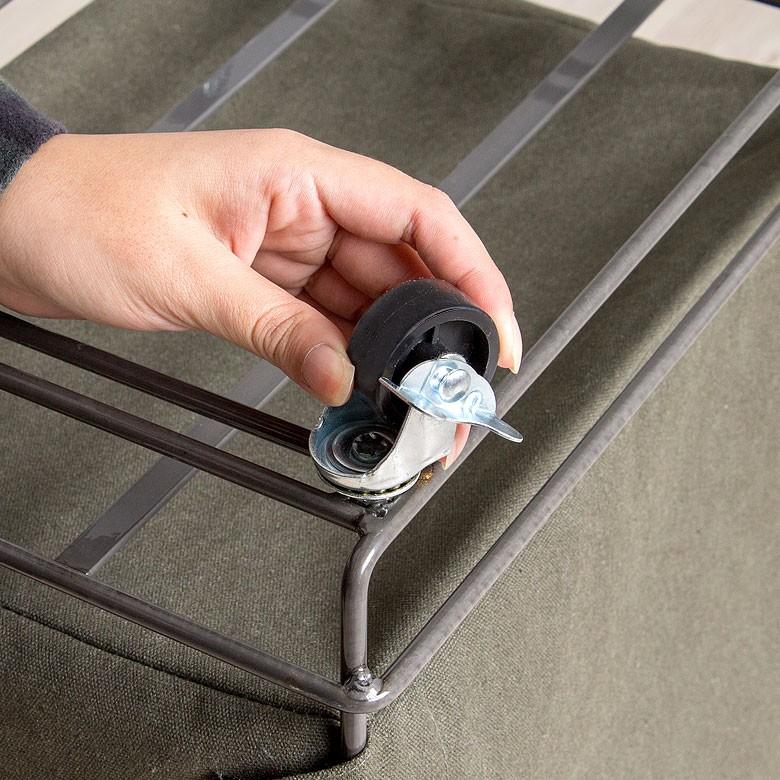 ランドリーバスケット おしゃれ キャスター付き かご 収納 バスケット グリーン ネイビー ベージュ ワゴン ミリタリー キャンバス 西海岸 男前 91041 U.S MAIL | ブランド登録なし | 06