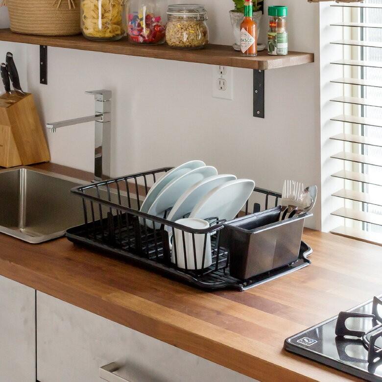 水切りラック おしゃれ 水切りカゴ 食器立てラック 皿立て プラスチック製 ディッシュラック 水切りトレー キッチン 完成品 キッチン用品 91048 | ブランド登録なし | 02