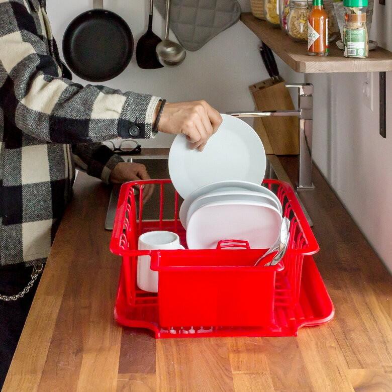 水切りラック おしゃれ 水切りカゴ 食器立てラック 皿立て プラスチック製 ディッシュラック 水切りトレー キッチン 完成品 キッチン用品 91048 | ブランド登録なし | 06