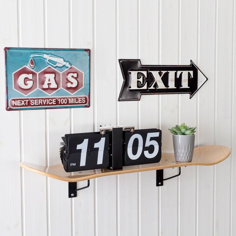 レトロポップ ウォールシェルフ ラック スチール オールド アメリカン 当時もの 本物のスケートボードから作られた ウォールシェル 棚 DIY