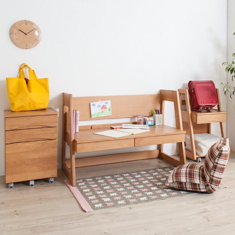 学習机 勉強机 学習デスク 子ども机 キッズデスク 机 デスク 天然木 コンパクト 高さ おしゃれ シンプル 子供用 91050 | ブランド登録なし | 02