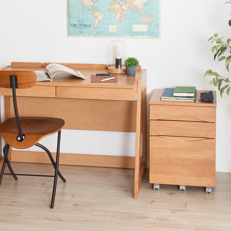 デスクワゴン チェスト サイドチェスト 3段 キッズ 木製 キャスター付き キャビネット 収納 サイドワゴン 子供用 勉強机 91051 | ブランド登録なし | 05