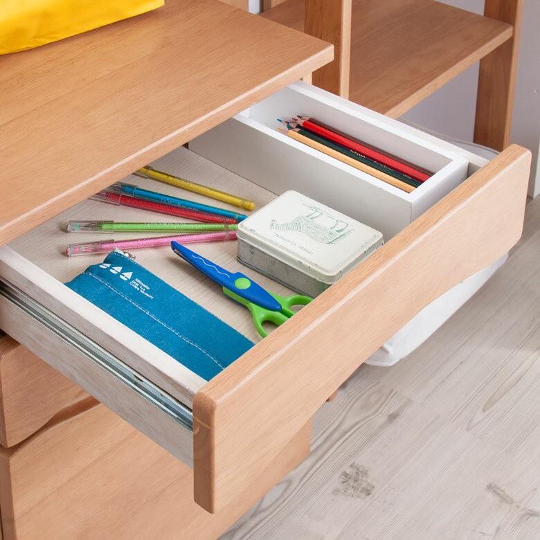 デスクワゴン チェスト サイドチェスト 3段 キッズ 木製 キャスター付き キャビネット 収納 サイドワゴン 子供用 勉強机 91051 | ブランド登録なし | 07