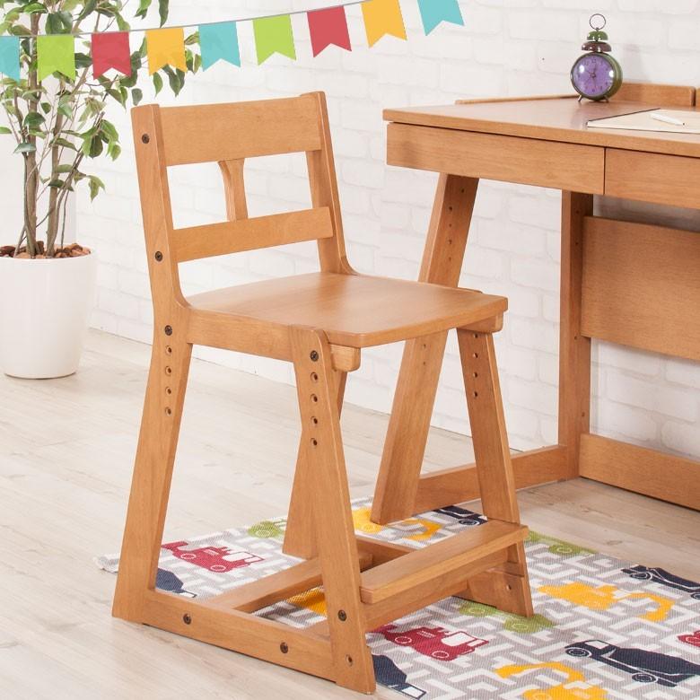 学習チェア チェア イス 椅子 子供用 子ども キッズ 学習机 木製 高さ調節 リビング学習 天然木 オシャレ 北欧 組み立て 91052 | ブランド登録なし