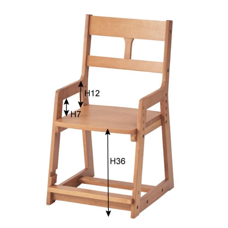 学習チェア チェア イス 椅子 子供用 子ども キッズ 学習机 木製 高さ調節 リビング学習 天然木 オシャレ 北欧 組み立て 91052 | ブランド登録なし | 14