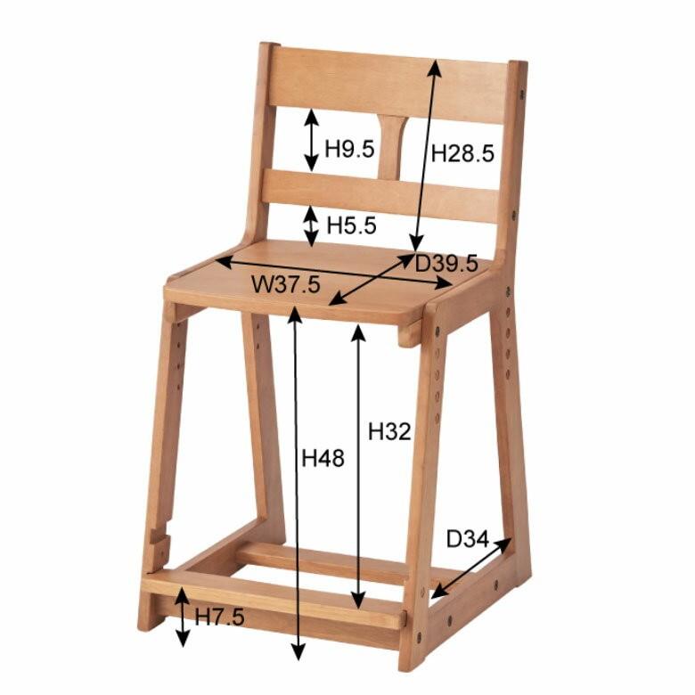 学習チェア チェア イス 椅子 子供用 子ども キッズ 学習机 木製 高さ調節 リビング学習 天然木 オシャレ 北欧 組み立て 91052 | ブランド登録なし | 09